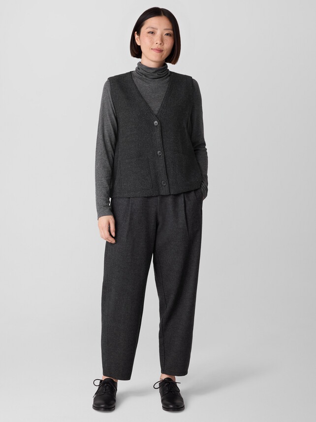 Nwot Eileen Fisher Boiled Wool Lantern Barrel Pant Lagenlook Neutral Minimal M